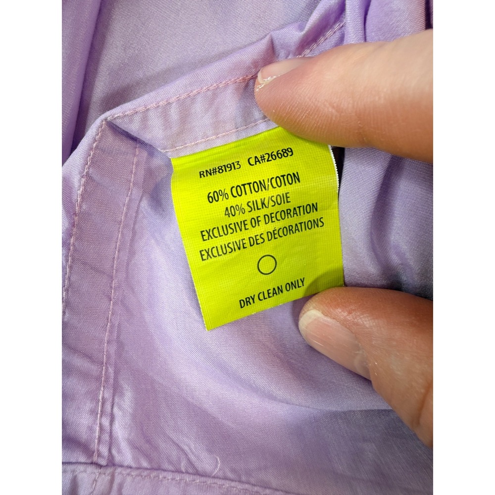 Robert Graham Tailored Fit Mens L Button‎ Down Shirt Lavender Cotton Silk - Picture 3 of 15